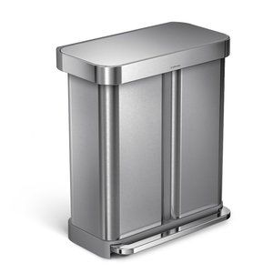simplehuman Dual Compartment Step Can with Liner Pocket, 58L BRAND NEW IN BOX